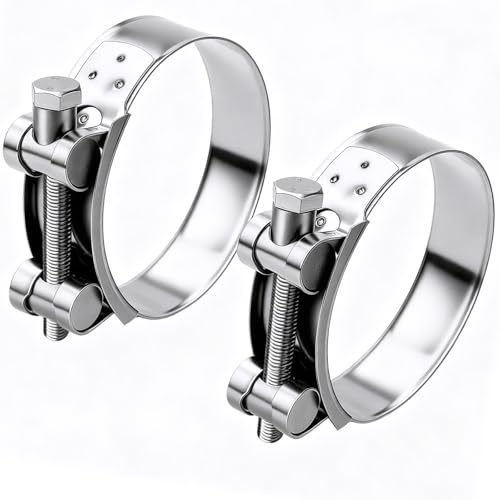 2 Stück Gelenkbolzenschelle Edelstahl 86-91mm Auspuffrohr Klemme Motorrad Auspuff Schellen Gelenkbolzen Schelle Schlauchschellen für Nutzen Am Auspuff Schlauch Wasserrohr Befestigung