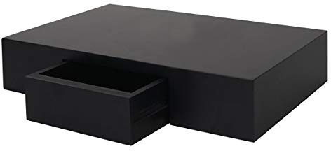 Berlinlodge Wandregal HxBxT Ilse 8x40x25cm Regal Hängeregal mit Schublade 40cm Schwarz schwebend Küche Wohnzimmer Schlafzimmer Flur Deko Büro einfache Montage