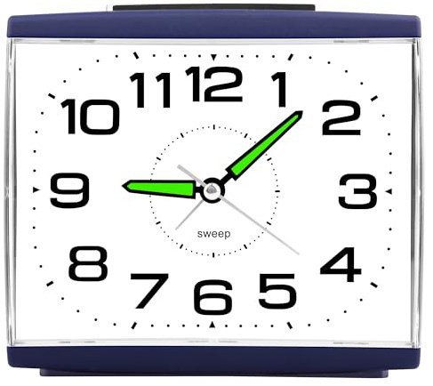 Ayybboo Wecker Analog Ohne Ticken für das Schlafzimmer | Seniorenwecker mit Großem Zifferblatt,Nachtlicht,Schlummerfunktion und lautem Alarm,Geeignet für Senioren und Tiefschläfer