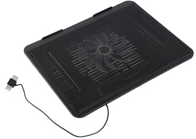 ZDETGU Laptop Cooling Pad with Ultra Quiet Fan Ergonomic Stand for 14 Notebooks Secure Sturdy Base USB Hub Black (Black)