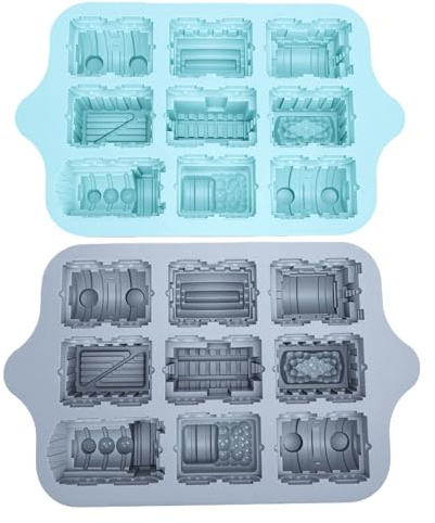 HEEPDD Zug-Kuchenform, 9 Mulden, Silikon-Backform, Antihaftbeschichtet, Leicht zu Lösende Zugform, mit Flexiblem, Lebensmittelechtem Material, für Kindergeburtstagsfeiern, Motto-Desserts