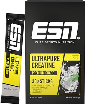 ESN Ultrapure Creatine Monohydrate Sticks, 30 Sticks, 30 Portionen | Neutral, Creatin Pulver, mikrofein & perfekt löslich, vegan - made in Germany