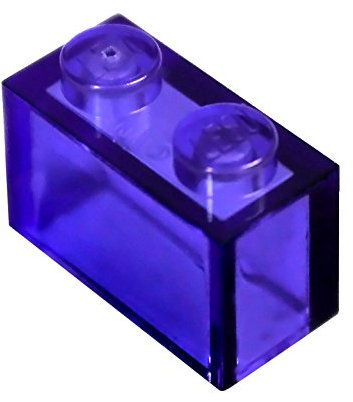 LEGO Parts and Pieces: Transparent Purple (Bright Bluish Violet) 1x2 Brick x100