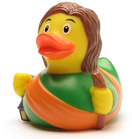 Quietscheentchen Josef aus Nazareth I Badeente I L: 8,5 cm I inkl. Badeenten-Schlüsselanhänger im Set