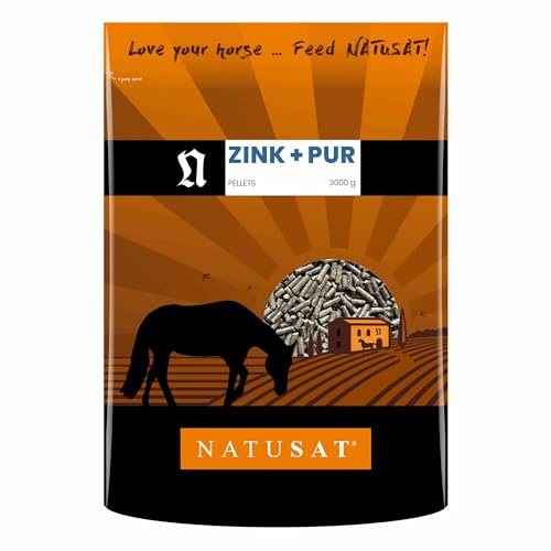 NATUSAT Zink Pur Pellets - Ergänzungsfuttermittel für Pferde, Pferdefellwechsel, Pferdehaut, Pferdehufe (3 kg)