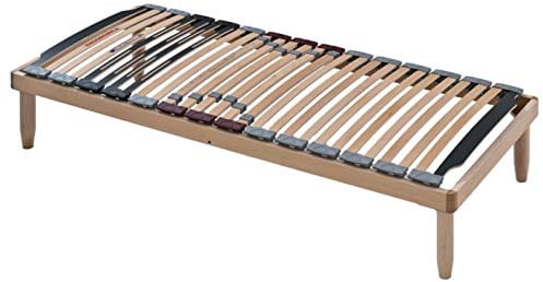 Evergreenweb Lattenrost 120x195 cm 40 Hoch aus Buchenholz, Orthopädischer Holzrahmen Verstärkte Steifigkeitsregler, 4 abnehmbare Beine, für alle Betten und Matratzen geeignet, Modell Lemon