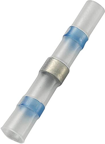TRU COMPONENTS 736437 Stoßverbinder mit Schrumpfschlauch 1 mm² 2.50 mm² Vollisoliert Blau 20 St.
