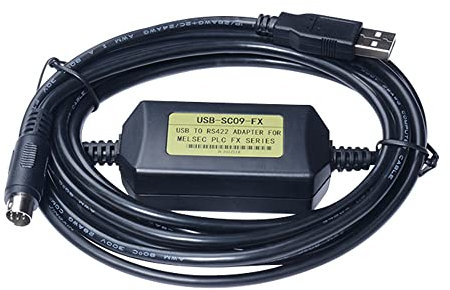 Washinglee USB Cable de Programación para Mitsubishi PLC FX3U y FX Series, para Taiwán Shihlin serie AX, para FX2N/FX1N/1S/FX3U/3GA, para Reemplazo de USB-SC09-FX, 6 Pies