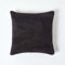 Homescapes Patchwork Leder-Kissen schwarz, Dekokissen 45x45 cm mit Füllung, Sofakissen Velours aus Recycling-Leder