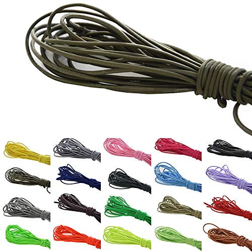 Roban Fashion 10 m elastische Gummikordel 3mm Gummischnur Elastische Kordel Hutgummi Auswahll aus 32 Farben,Oliv