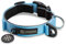 Jack & Russell Premium Hundehalsband Luna reflektierend und Neopren gepolstert Hunde Halsband div. Größen und Farben (Halsumfang L (43-58 cm), Hellblau)