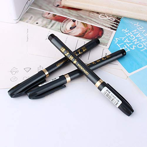 Nitrip 3 STÜCKE Künstler Kalligraphie Stift, Chinesisch Japanisch Kalligraphie Pinsel Stift Tinte Stift Beschriftung Stifte Marker Schreiben Zeichenwerkzeug Handwerk