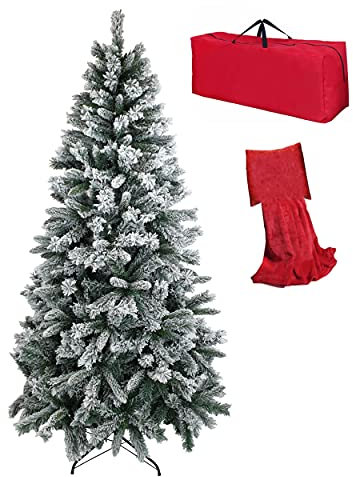 Totò Piccinni Albero di Natale INNEVATO Berna, Folto, Effetto Neve Realistico, Incluso Borsone (240 cm)