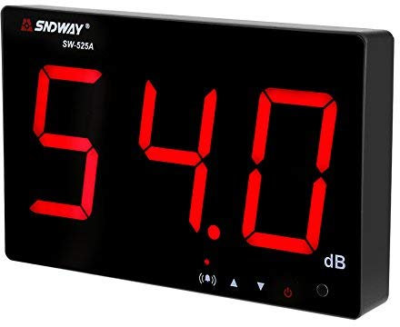 Decibel Meter, Wall Mounted Digital Sound Level Meter Digital Noise Volume Fixed Wall Range Measuring 30-130 DB with LCD Display, 21 x 13 x 2.8 cm