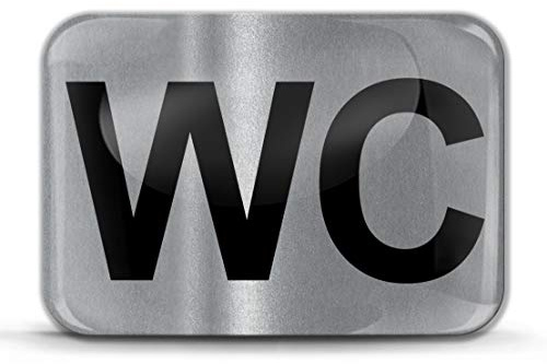 Biomar Labs® 1 x 3D Gel Silikon WC Aufkleber Symbol Türschild Schild Türaufkleber Tür Deckel Sticker Mann Frau Damen Herren für Toilette Bad Badezimmer Zuhause Haus Dekoration Silber KS 208