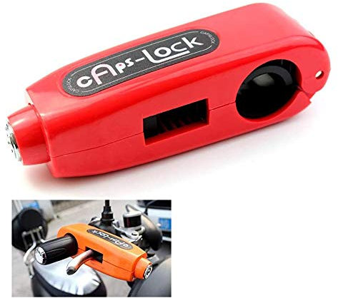 WXQY Lenker Bremshebel Schloss, Motorrad Lenkerschloss, Aluminium Alloy Motorrad Lenker Bremshebelschloss für Roller und Geländefahrzeuge Orange