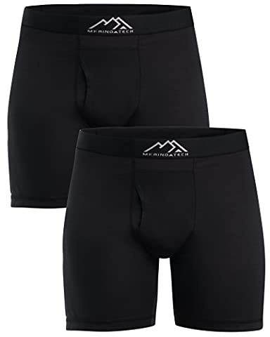 Merino.tech 100% Boxer Homme Merinos - sous Vetement Merinos au Quotidien | Respirant, Anti-Odeur Naturel, Idéal pour la Randonnée, Ski, Voyage, Non-Irritant