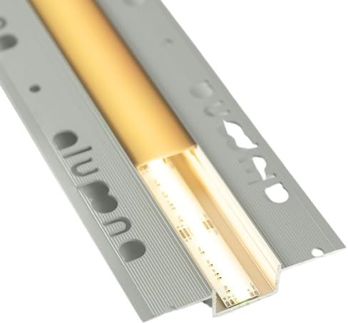 KIZAR LED Trockenauprofil eloxiert | L - 200cm x B - 2,85cm x H - 1,40cm | Alu Kanal für LED Streifen + Acryl Abdeckung milchig-weiß | Aluprofil für Stripes bis 20mm Breite | (5 x 2m)