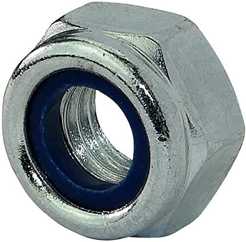 AERZETIX - Set di 10 - Dadi esagonali di bloccaggio - Dadi autobloccanti con anello nylon - Metallico/Separati/Assemblaggio - Filettatura M10 metrica femmina - Acciaio zincato - C45762