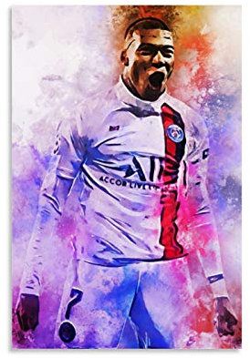 TINGTAI Kylian Mbappe – Poster décoratif sur toile avec personnage individuel de l'étoile du football pour salon, chambre à coucher (40 x 60 cm)