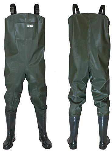 Wathose Herren Anglerhose mit Stiefel Gr 38-47 wasserdichte Watthosen Teich Fischer Watstiefel Hose (40)