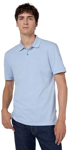 BOSS Herren Pallas Kurzarm-Poloshirt aus Piqué Polohemd, Dusty Blue, Klein