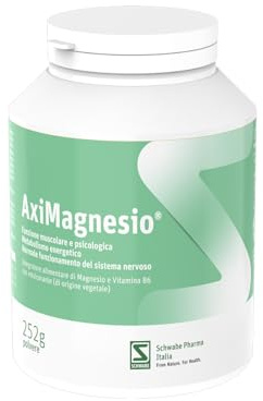 Aximagnesio Integratore Alimentare di Magnesio ad Alta Biodisponibilità da 8 Fonti di Magnesio con Vitamina B6, 252 Grammi