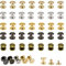 Gotetiso Rivet a Visser 50 Paires Rivet Vis à Tête Plate en Laiton Rivets pour Cuir Vis à écrou de Fixation Kit Rivet en MéTal Vis en Laiton Vis de Bouton Goujon en Cuir Fileté Rivets Vis pour Bagages