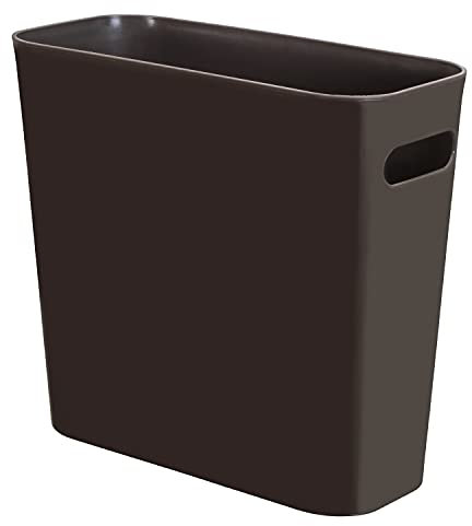 Youngever 5L Schlanker Mülleimer aus Kunststoff, Papierkorb, 5L Kleiner Mülleimermit Griffen, für Zuhause, Büro, Wohnzimmer, Arbeitszimmer, Küche, Kosmetikeimer Badezimmer (Braun)