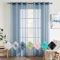 EMEMA 2er Set Sheer Voile Vorhang mit Ösen Transparente Gardine aus Voile Polyester Ösenschal Transparent Wohnzimmer Luftig Dekoschal für Schlafzimmer 140 X 145 cm (B x H) Staubiges Blau