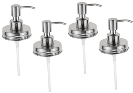 Cabilock 4pcs mouth jars pump stainless steel lids Rust Proof Dispenser Lid tgi bedhead shampoo pump dispenser soap jars cover foaming dispenser liquid soap dispenser lids man Metal Mason