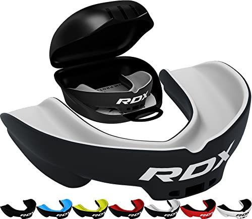 RDX Mundschutz Kampfsport, Zahnschutz für Sport, Ideale Atmung und Anpassbar, Zahnschutz Zum, MMA Kickboxen Hockey Football Muay Thai Rugby Mit Praktischer Aufbewahrungsbox, Erwachsene über 12 Jahre