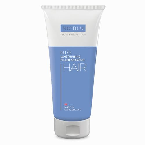 Nioblu – Nio Moisturizing Filler Shampoo – Weiches, glänzendes Haar – Für alle Haartypen – Trockenes, dehydriertes Haar – Natürliche Inhaltsstoffe – Moderne Technologie – 200 ml
