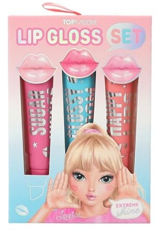 Depesche 12350 TOPModel - Lipgloss Set Beauty and Me, für Kinder mit 3 angenehm duftenden Lipglossen in Pink-Tönen