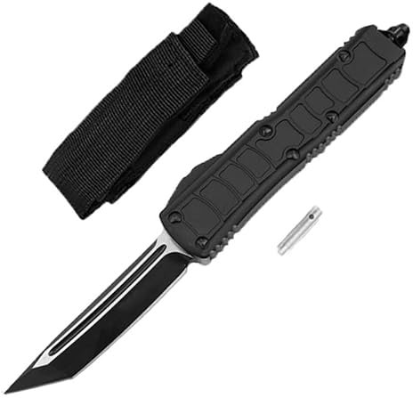 Joa Couteau de Poche de Sport - Petit Pliant en Métal - Pratique Outil à Main Noir - Tranchant Mini de Chasse et Randonnée