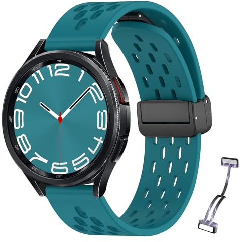 FuzeDa Cinturino Compatibile con Samsung Galaxy Watch 6 Classic 43mm 47mm/Galaxy Watch 6 5 4 40mm 44mm/Watch 5 Pro 45mm/Watch 4 Classic 42mm 46mm, Cinturino di Ricambio in Silicone con Magnetica