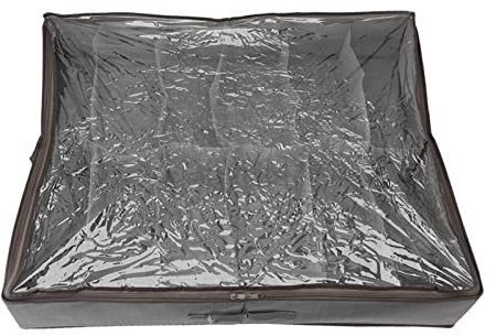 Tissting Under Bed Shoe Storage Organizer, Faltbare Stoffschuhe Container Box mit Transparentem Deckel und Stabilen Griffen für Schrank Schrank unter Bettschubladen für Schuhe, Turnschuhe, Pantoffeln