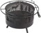 FLEAGE Feuerstelle für den Außenbereich, Fire Dance Elk Fire Pit, für draußen mit rundem Funkenschutz, Kaminschürhaken und Metallgitter, Schwarz Dignified