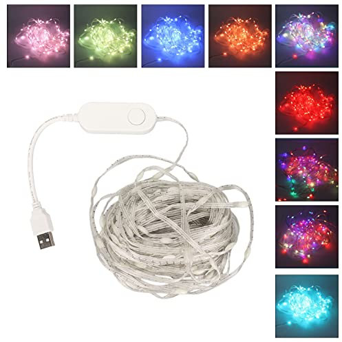 USB-Lichterkette, Fernbedienung und APP-Fernbedienung, 32,8 Fuß, 100 LEDs, Glühwürmchen für Schlafzimmer, Wand, Decke, Weihnachtsbaum, Dekoration, Garten, Kranz, Basteln