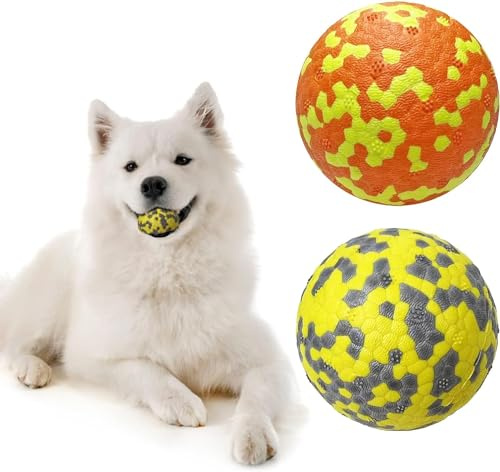 2 Stück Hundeball Hundespielzeug Ball Dehnbar Wasserspielzeug hund unzerstörbar Hundeball mit Körnigen Rutschfesten Oberfläche Solider Interaktives Hundebälle für Kleine Mittlere Große Hunde Haustiere