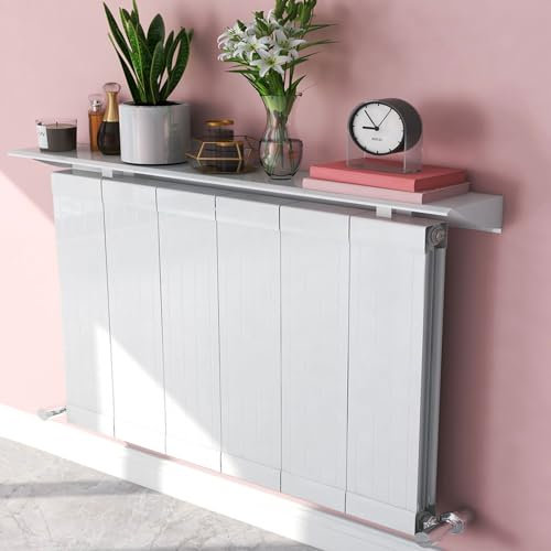 AHDFY Tablette de radiateur,50-170cm Cache Radiateur,sans Percer,Alliage d'aluminium Couvercle de Radiateur,Empêcher Les cloisons murales Noires,Convient à Tous Les radiateurs,120cm