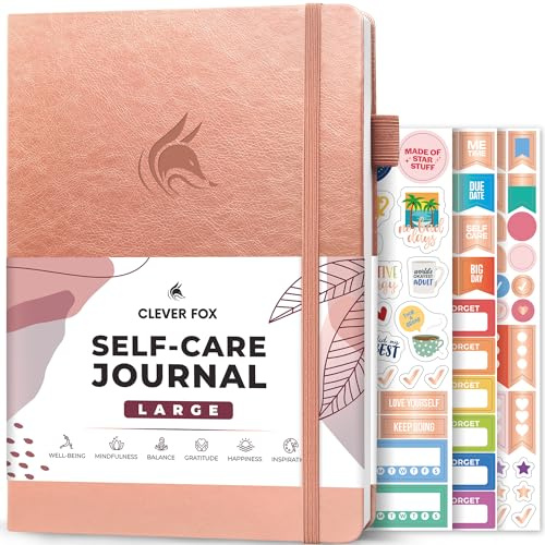 Clever Fox Self-Care Journal for Women, Daily Planner A4 Rose Gold | 3-month mental health journal, habit tracker, wellness journaling supplies for women & teen girls, gratitude & mood log