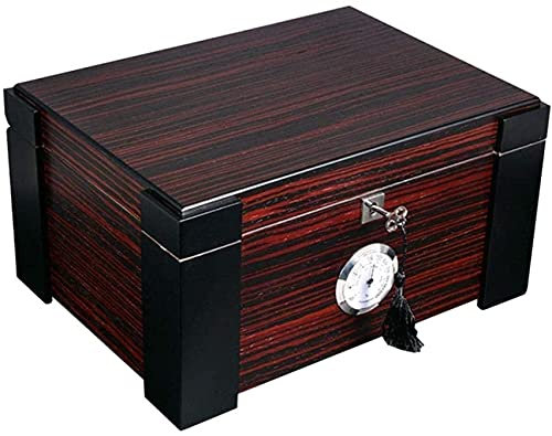 DACUDA Zigarrenschachtel-Geschenkset, handgefertigte Desktop-Humidor-Box mit Hygrometer-Luftbefeuchter zum Aufhängen, Türschloss für 60 Geschenke für Männer, dekorative Box