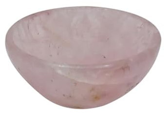 EDZZEL Bol en cristal de quartz rose sculpté à la main - 7,6 cm