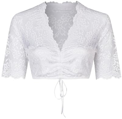 Nina von C. Halbarm Spitzen Dirndlbluse Audrey 16467326 | Weiß (DE/NL/SE/PL, Numerisch, 36, Regular, Regular, Weiß)