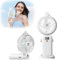 FainFun Ventilador Portátil USB, 5000mAh Mini Ventilador Portátil Recargable, 5 Velocidades Ajustables, Mini Ventilador Nebulizador para Oficina, Compras, Viajes(Blanco)