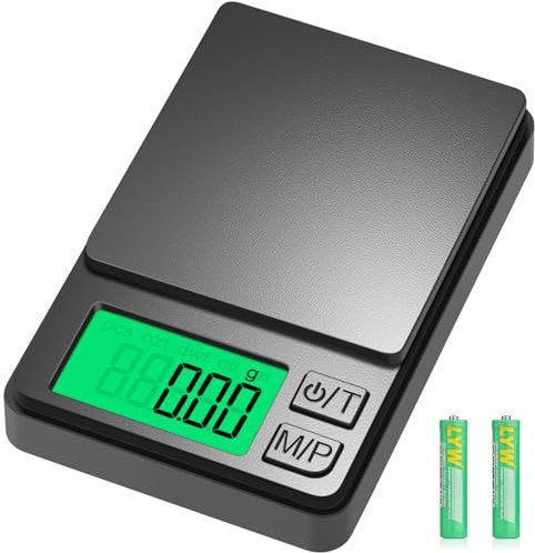 Diyife Mini Scales, [1000g/0.01g] Small Pocket Scales, High Precision Portable Weighing Scales with Cover, Fast Read with Back-Lit LCD Display, for Jewellery Gold Coffee Coin Herb Lab