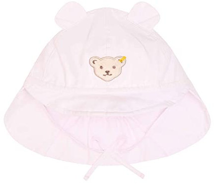 Steiff Baby Mädchen Sonnenhut, Luftige Mütze aus Baumwolle mit Nackenschutz zum Binden, Rosa (Rose Shadow), 45