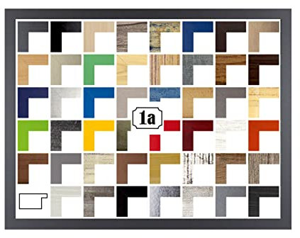 Colorello Bilderrahmen Posterrahmen Puzzlerahmen 36x48 cm Graphit Dunkelgrau Anthrazit 48x36 cm mit weisser Rückwand und klarem Acrylglas
