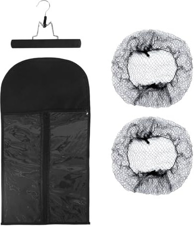 1 Set Of Hair Extension Rack, 2 Black Hair Nets, Wig Storage Bag, Wig Storage Bag With Hook, Black Wig Storage Bag Bracket